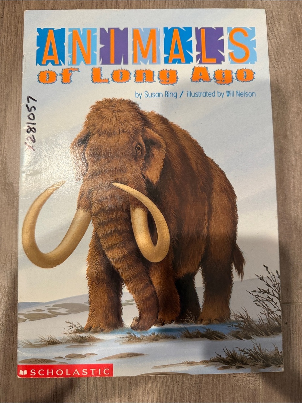 Scholastic Illustrated Woolly Mammoth Cover — Brown, Blue, Orange, Purple
